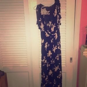 Beautiful black and pink floral long romper